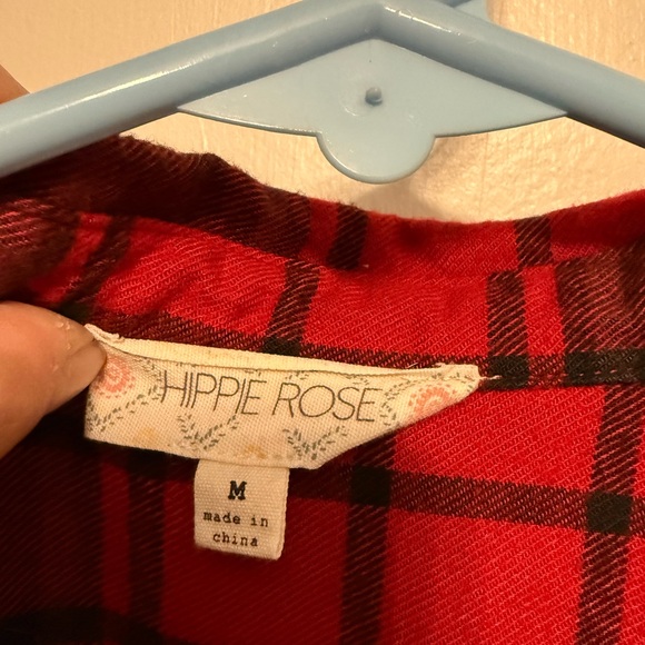 Hippie Rose Red and Black Plaid Shirt - Picture 2 of 5